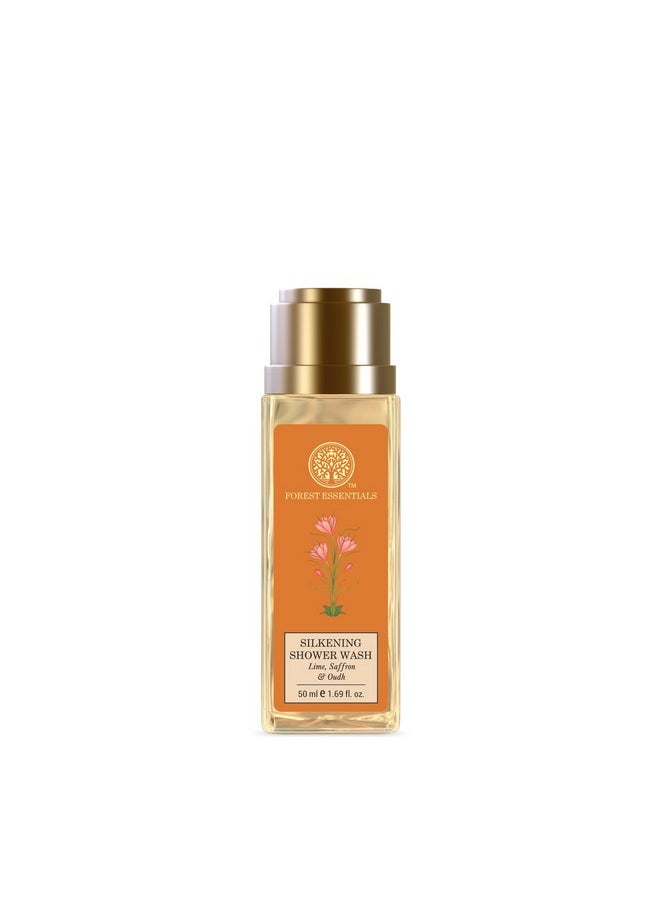 Silkening Shower Wash Lime Saffron Oudh | Ayurvedic Natural Body Wash For Soft & Smooth Skin | Paraben Free & Sulphate Free Shower Gel