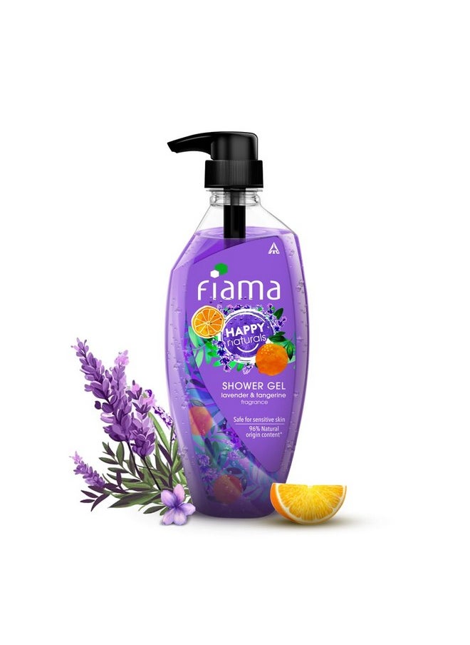 Happy Naturals Body Wash Shower Gel, Lavender And Tangerine, 500Ml, Fragrant Body Wash For Women & Men, 96% Natural Origin Content, Safe On Sensitive Skin Bodywash