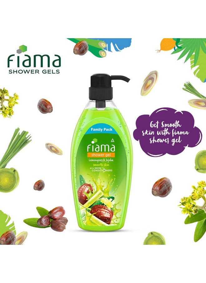 Body Wash Shower Gel Lemongrass & Jojoba, 900Ml Family Pack, Body Wash For Women And Men With Skin Conditioners For Smooth Skin & Gentle Exfoliation, Suitable For All Skin Types