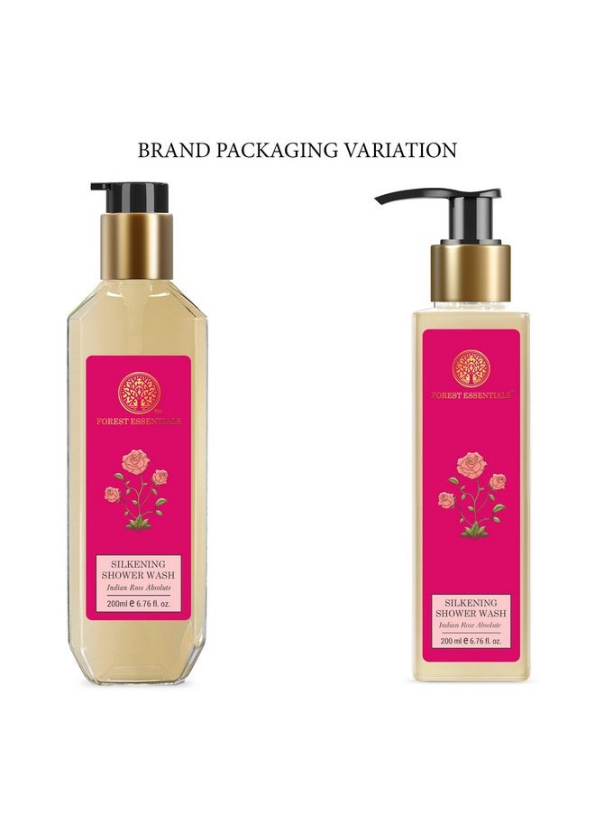 Silkening Shower Wash Indian Rose Absolute | Natural Body Wash For Soft & Smooth Skin | Paraben & Sulphate Free Ayurvedic Body Wash | For Women & Men | 200 Ml