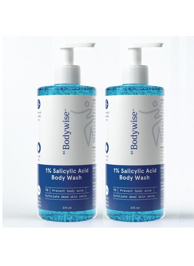 1% Salicylic Acid Body Wash 750 Ml | Pack Of 2 | Refreshing Showering Gel That Helps To Prevent Body Acne & Cleanse Skin | Paraben And Sls Free