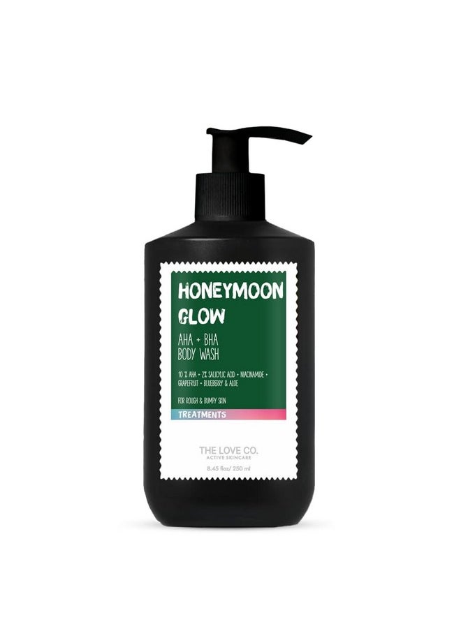 10% Aha & 2% Bha Body Wash | Honeymoon Glow Body Wash For Deep Exfoliation | Enriched With Niacinamide & Grapefruit | Targets Acne, Dark Spots & Rough Skin | Sulphate-Free, Unisex | 250Ml