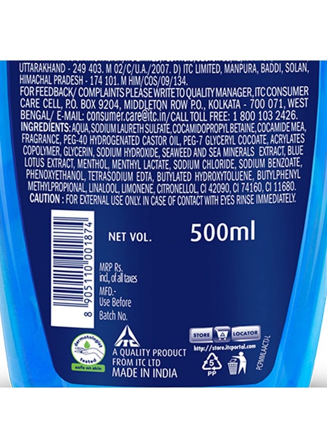 Men Refreshing Pulse Body Wash Shower Gel, 500Ml, Body Wash For Men With Skin Conditioners & Sea Minerals For Soft & Refreshed Skin, Mens Moisurising Bodywash For Dry Skin