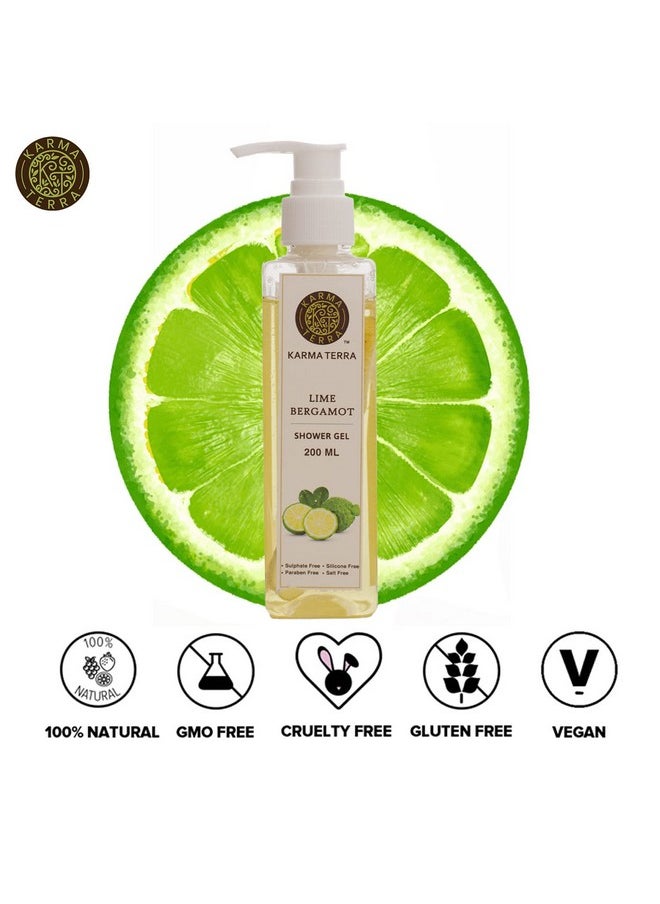 Lime Bergamot Shower Gel Body Wash With Oil Clear Formula For Removing Excess Oil, 100% Soap Free-200 Ml