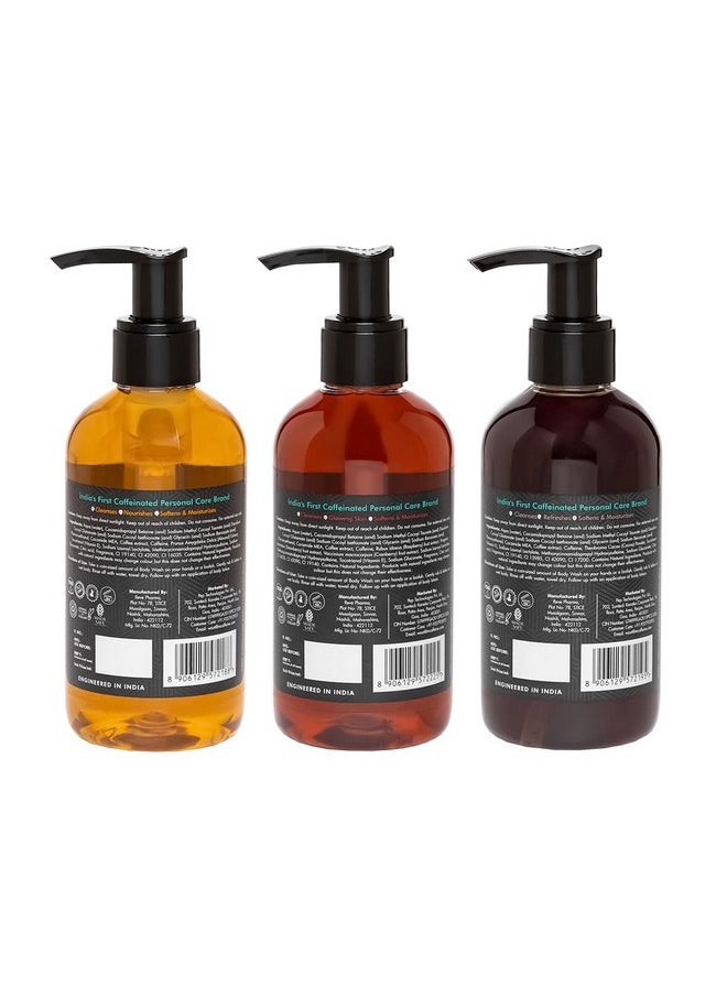 Coffee Body Washes For Men & Women| For Tan Removal & Deep Cleansing | Assorted Value Pack Combo | Contains 3 Shower Gels In Energizing Aroma Of Berry, Almond & Cocoa | Pack Of 3 | 600Ml