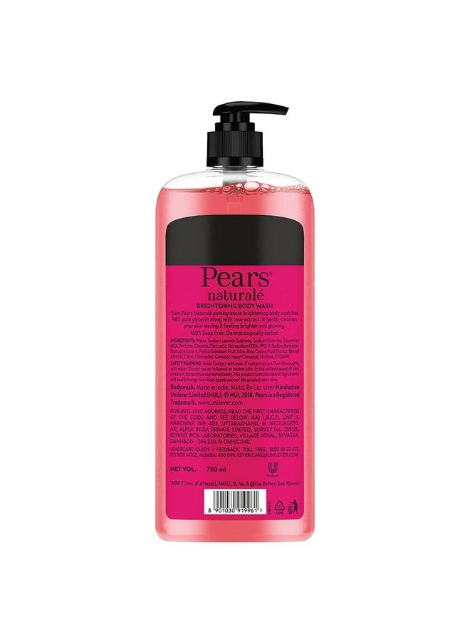Naturale Brightening Pomegranate Bodywash With Glycerine, Paraben Free, Soap Free, Eco Friendly, Dermatologically Tested, 750 Ml