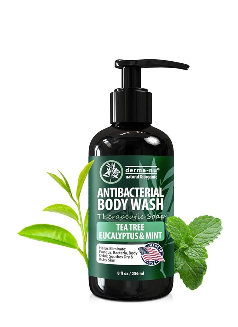 Natural & Organic Antibacterial body wash Therapeutic soap tea tree Eucalyptus & mint 8fl oz 236ml