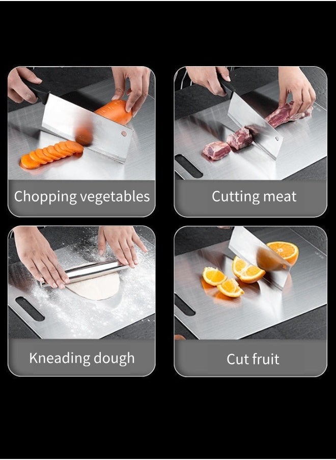 304 Stainless Steel Cutting Board - Antibacterial, Mildew-Resistant, Double-Sided, Thickened Kitchen Chopping Board