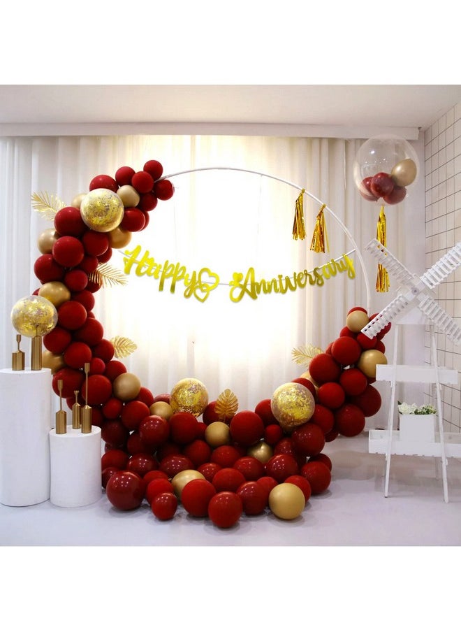 Anniversary Decoration Items - 47Pcs Red Happy Anniversary Decoration Kit | Anniversary Decoration | Anniversary Decoration Items Kit | Wedding Decoration Items | Anniversary Balloons