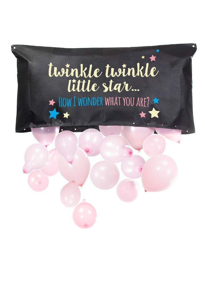 Baby Gender Reveal Balloon, Party Supplies Kit with Decorations Games Gender Balloon He or She, Party Games Kit (Twinkle, Twinkle Little Star)