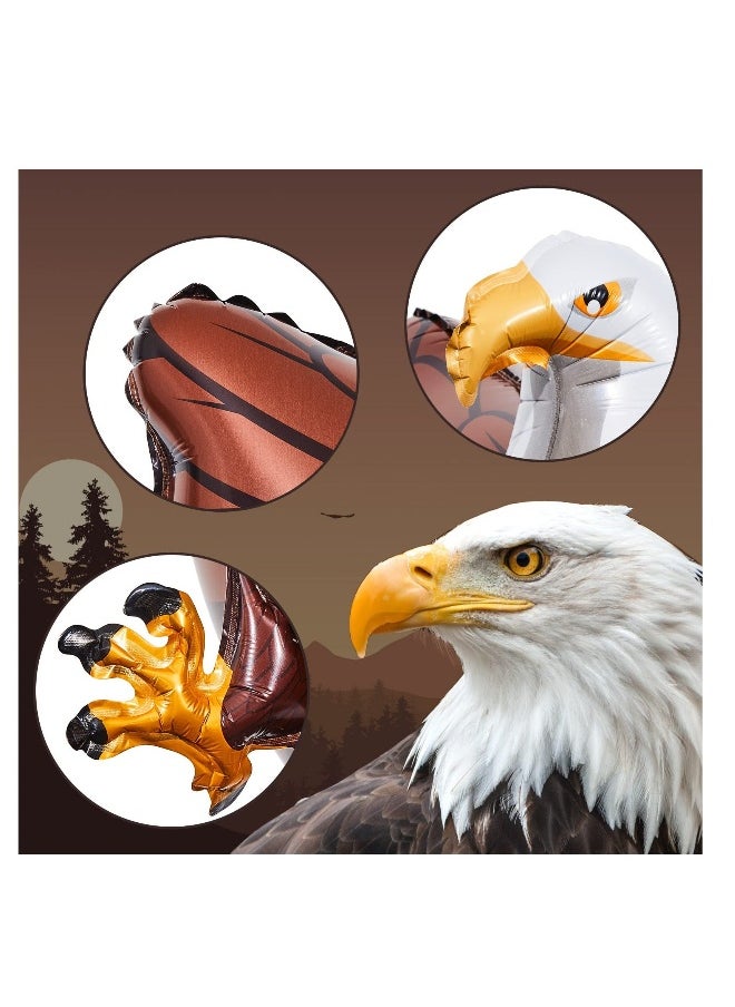 3D Giant Eagle Foil Balloons, 3D Inflatable Eagle Balloon, Kids Animal Big Bird Party Decorations, Baby Shower Birthday Party Supplies (6 Pcs 32 x 26 Inch)