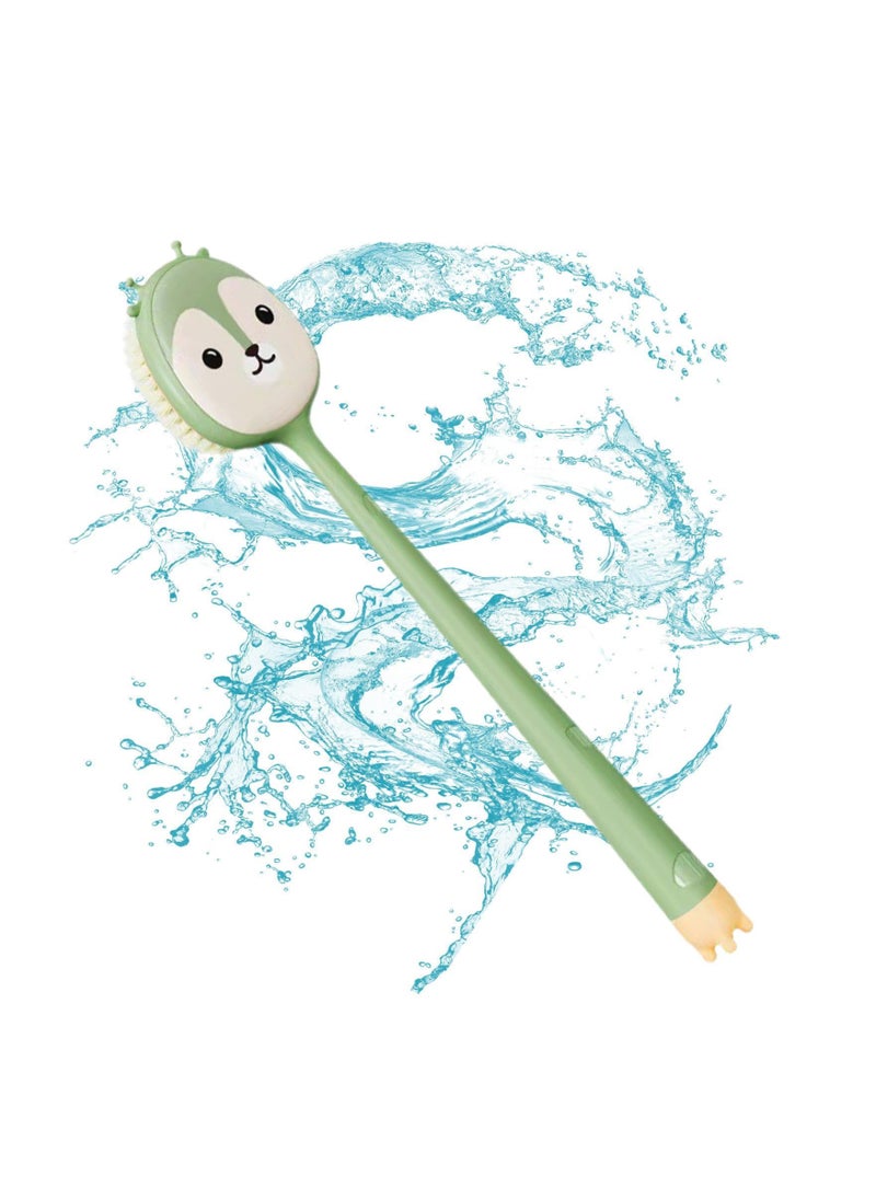 Back Brush Long Handle for Shower, 14in Long Handle Silicone Bath Scrubber, Gentle Back Skin Scrubber Exfoliate Brush for Women, Massage Improve Blood Circulation, Brush Head for Wet or Dry Brushing