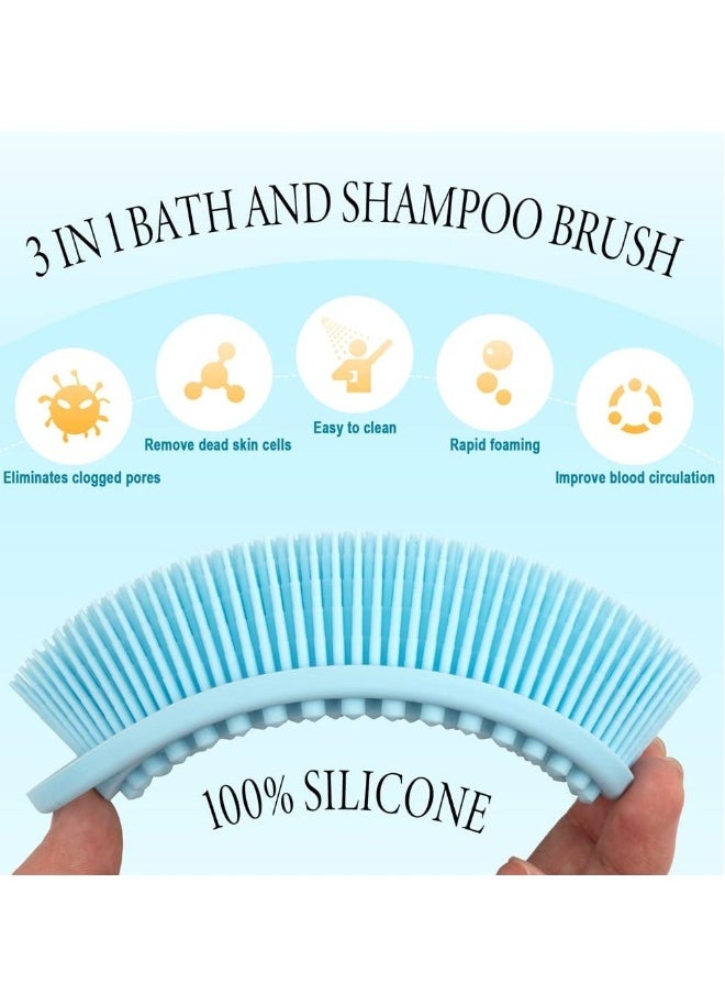 Silicone Body Scrubber, 3 Pack Exfoliating Body Scrubber for Use in Shower Lathers Well, Long Lasting, Soft Body Scrubber for Shower and Bath Skincare Routine