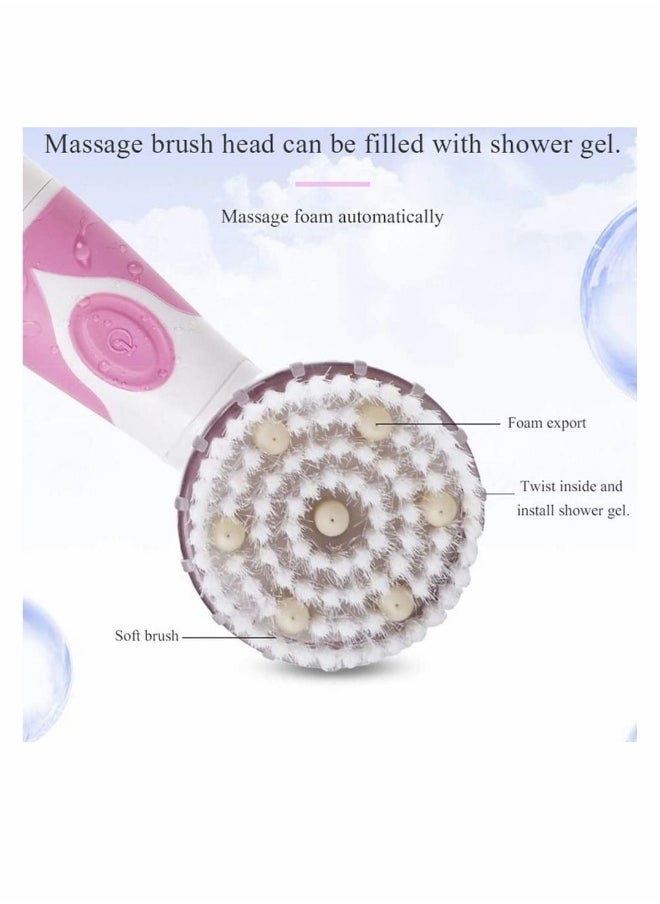 Electric Spin Massage Shower Brush Bath SPA Cleaning Waterproof Back Scrubber Long Handle Bathing Bathroom Cleaning Spa Massage Shower Scrubber Brush Accessories 2022 New