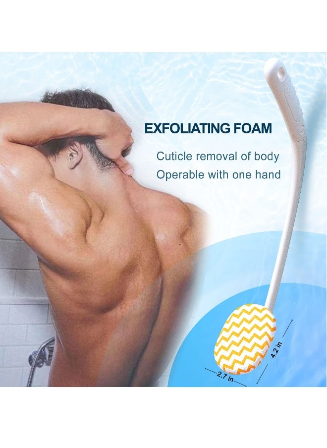 Shower Brush for Body, 20.5” Long Handle Back Scrubber for Shower with 3 Pcs Replace Head, Exfoliation and Improved Skin Health Suitable for Women, Men, Elderly