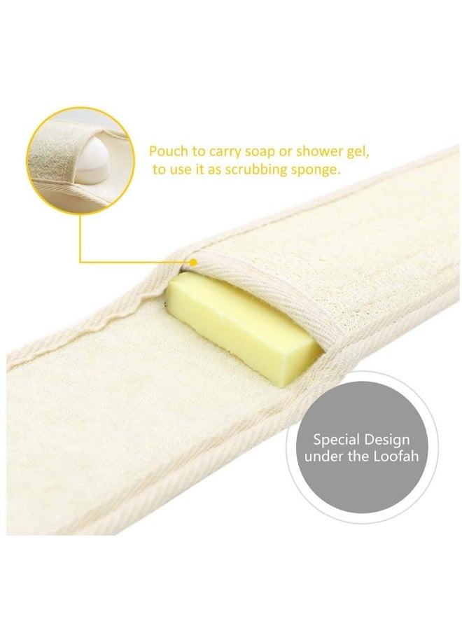 2pcs Scrubbing Strap Luffa Back Scrubber Double Side Exfoliating Loofah for Shower Bath Body Cleaning Removing Dead Skin Grease Suitable for Men and Women