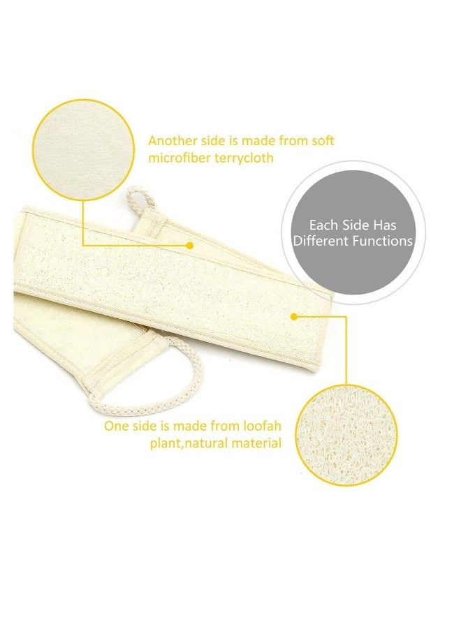 2pcs Scrubbing Strap Luffa Back Scrubber Double Side Exfoliating Loofah for Shower Bath Body Cleaning Removing Dead Skin Grease Suitable for Men and Women