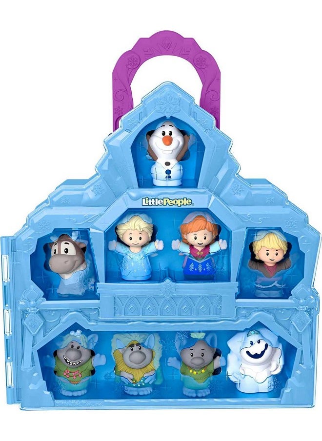 Little People Toddler Toy Disney Frozen Carry Along Castle Case Playset With Figures For Pretend Play Kids Ages 18+ Months