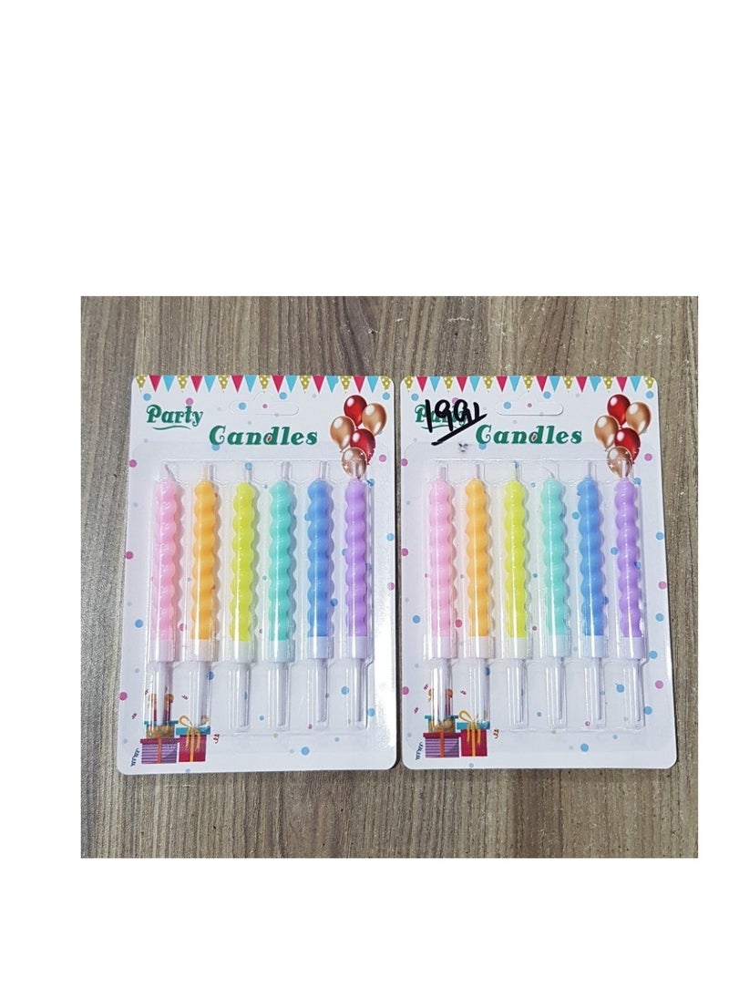 Rainbow Spiral Birthday Candles, 36Pcs Happy Birthday Candles Topper Decoration for Kids Adults Party Candles, Cake Candles