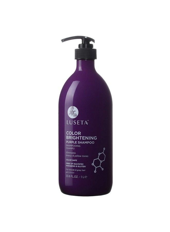 Luseta Color Brightening Purple Shampoo For Blonde And Gray Hair Infused With Cocos Nucifera Oil To Help Nourish Moisturize And Condition Hair Sulfate Free Paraben Free 33.8Oz