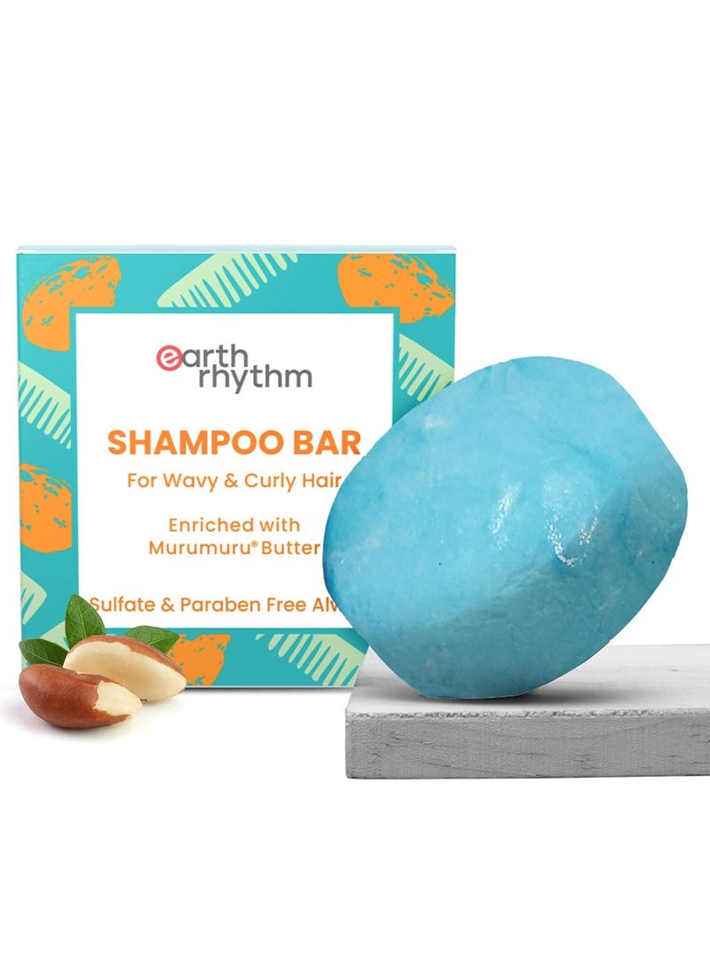 Earth Rhythm Murumuru Butter Shampoo Bar for Dry, Frizzy and Curly Hair, with Vitamin E | Deep Conditions, Softens & Maintains Growth | Sulphate & Paraben Free | Men & Women - 80 gm