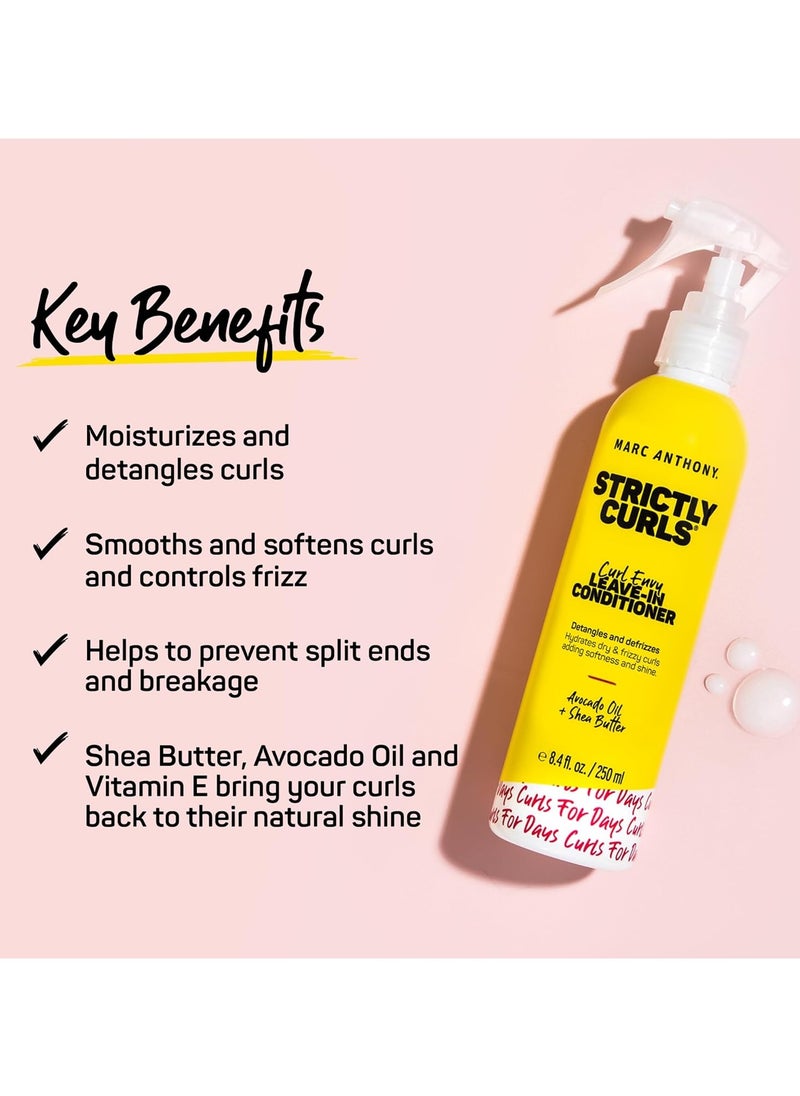 Leave In Conditioner Strictly Curls Shea Butter Vitamin E and Avocado Oil Softens and Defines Coarse Curls Sulfate Free Anti Frizz Styling Product For Curly and Wavy Hair