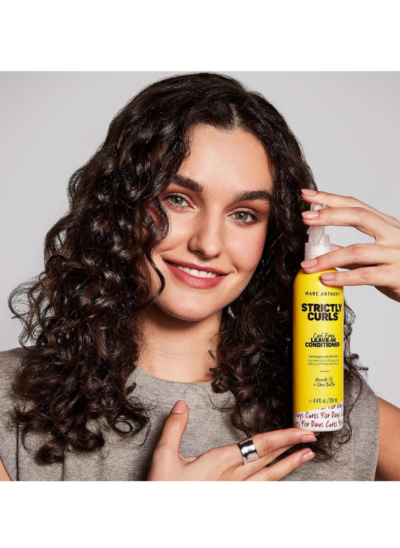 Leave In Conditioner Strictly Curls Shea Butter Vitamin E and Avocado Oil Softens and Defines Coarse Curls Sulfate Free Anti Frizz Styling Product For Curly and Wavy Hair