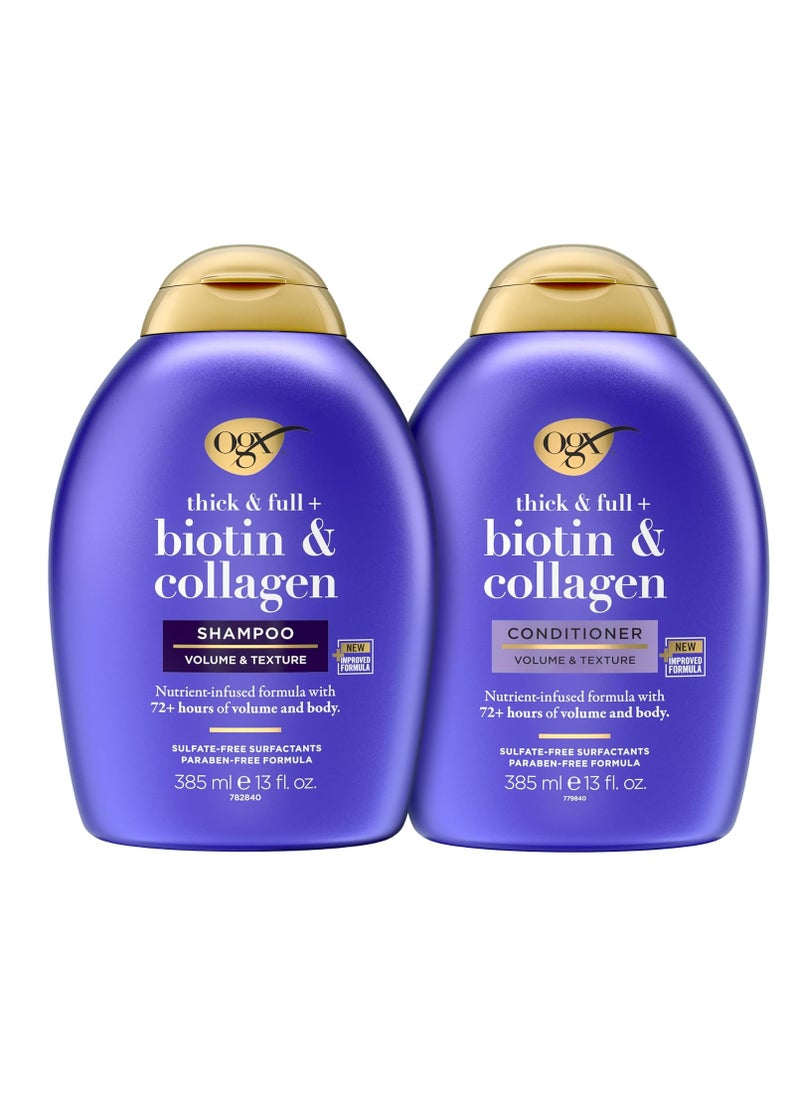 Biotin and Collagen Shampoo and Conditioner Set packaging may vary Purple 13 Fl Oz Pack of 2