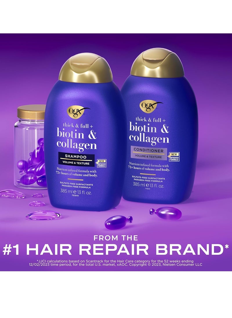 Biotin and Collagen Shampoo and Conditioner Set packaging may vary Purple 13 Fl Oz Pack of 2