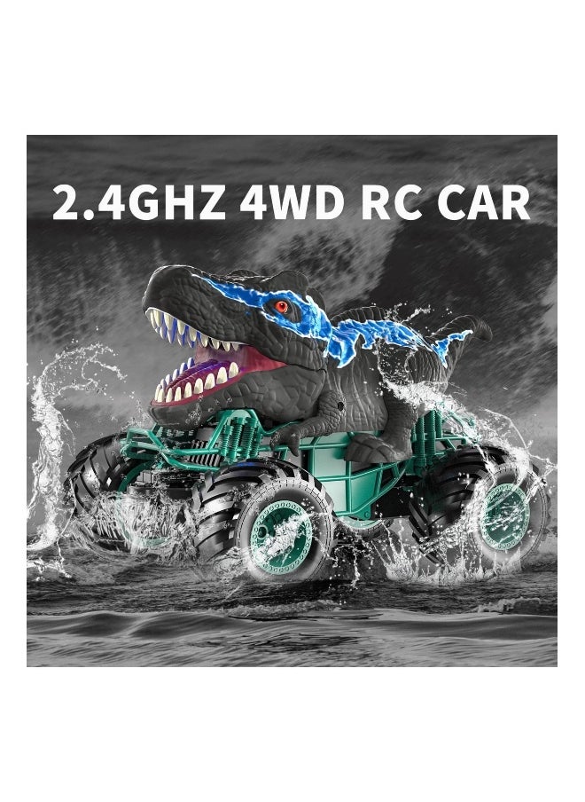 2.4GHz Remote Control Dinosaur Car Toys for Kids Boys RC Dino Car with Light Sound Spray Indoor Outdoor All Terrain Electric RC Toys Gifts for 3 to 12 Kids