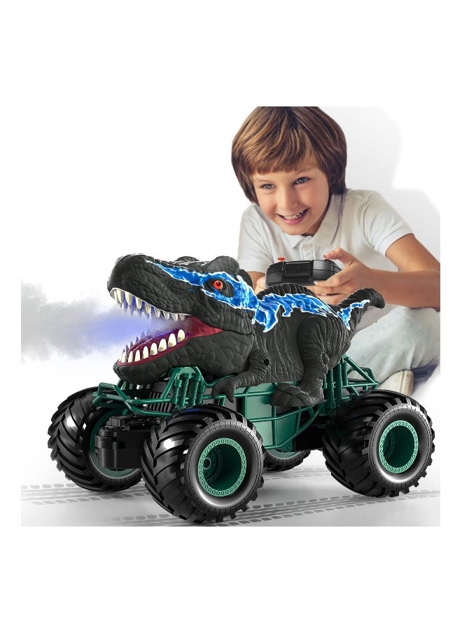 2.4GHz Remote Control Dinosaur Car Toys for Kids Boys RC Dino Car with Light Sound Spray Indoor Outdoor All Terrain Electric RC Toys Gifts for 3 to 12 Kids