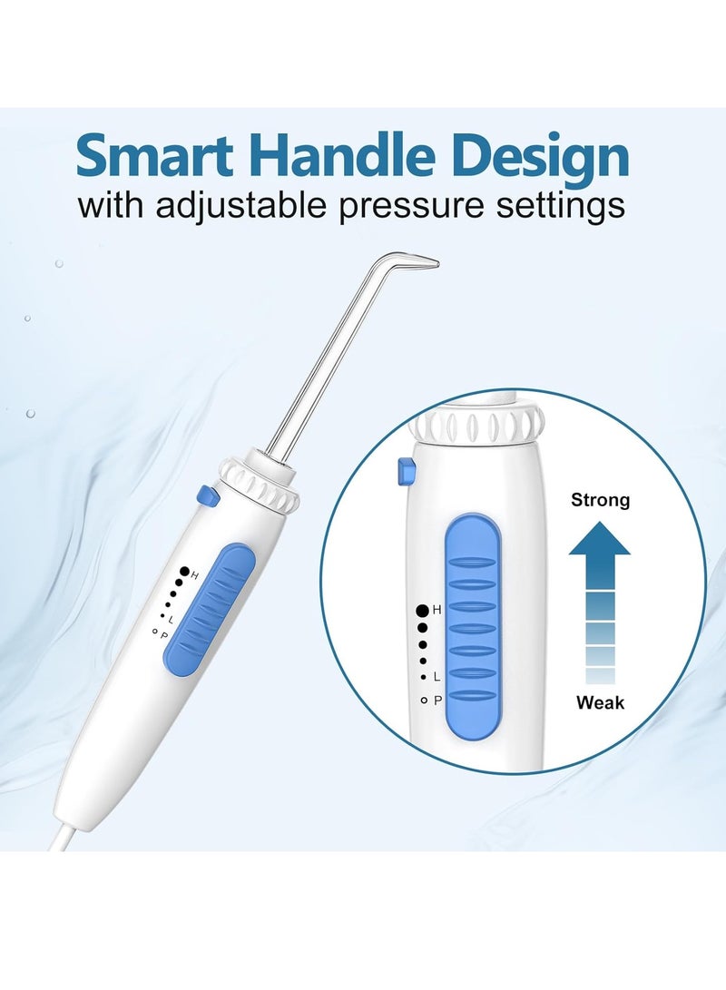 Dental Water Flosser for Teeth Cleaning with 13 Multifunctional Tips&800ml Capacity, Professional Countertop Oral Irrigator Quiet Design(HF-9)