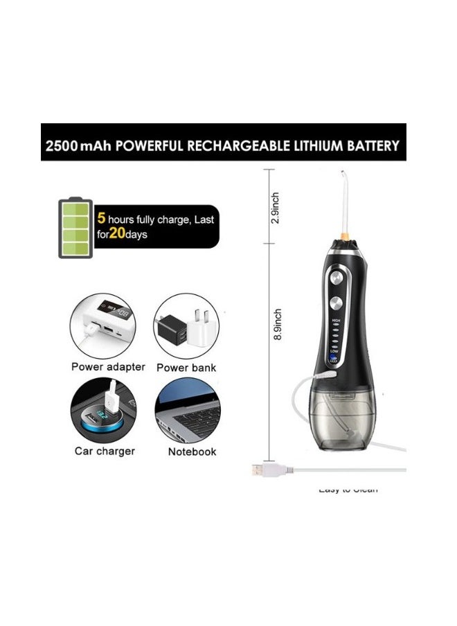 Water Flosser For Teeth Cordless 300Ml Portable Oral Irrigator Flosser 5 Cleaning Modes And 6 Jet Tips Ipx7 Waterproof