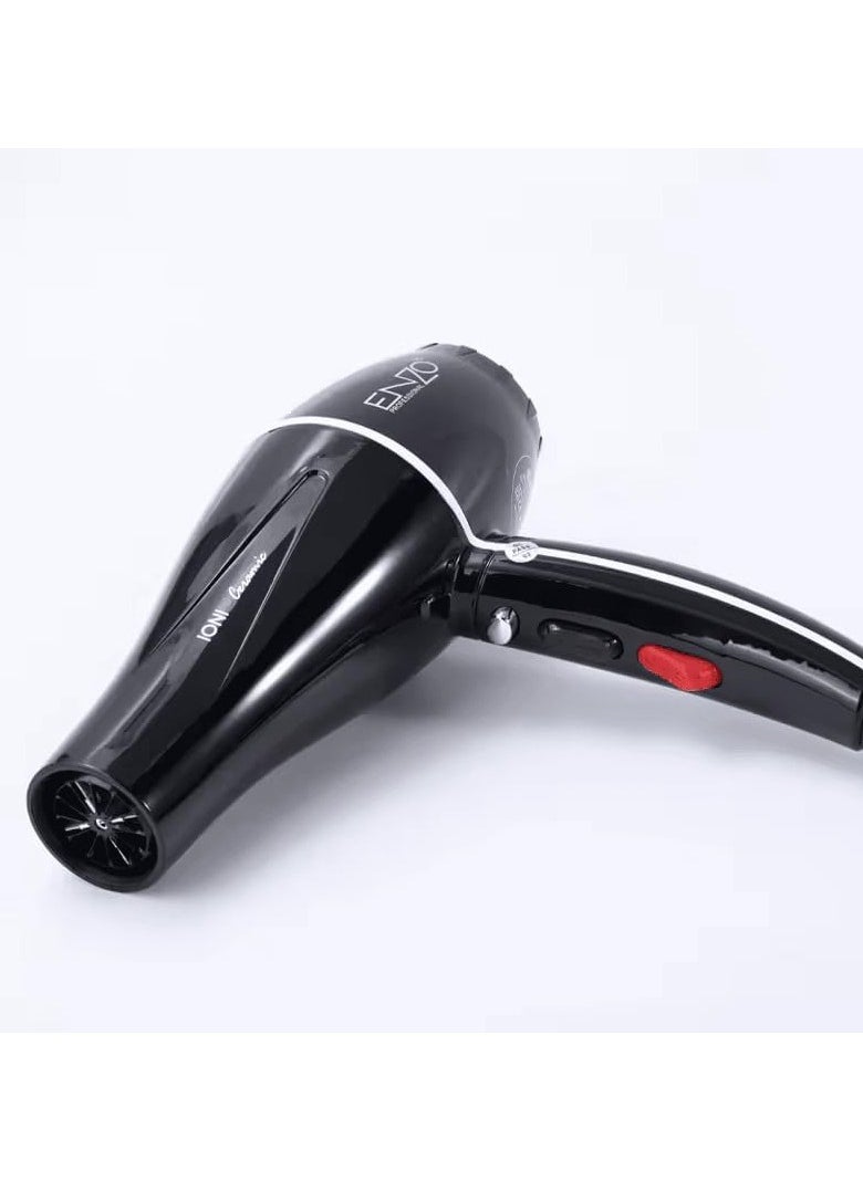 ENZO EN-111B Professional 2000W Ionic Hair Dryer 3 Heat & 2 Speed Settings with Diffuser