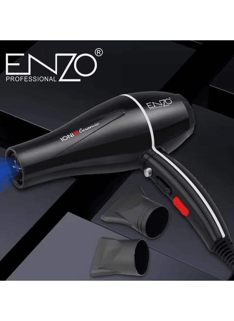 ENZO EN-111B Professional 2000W Ionic Hair Dryer 3 Heat & 2 Speed Settings with Diffuser