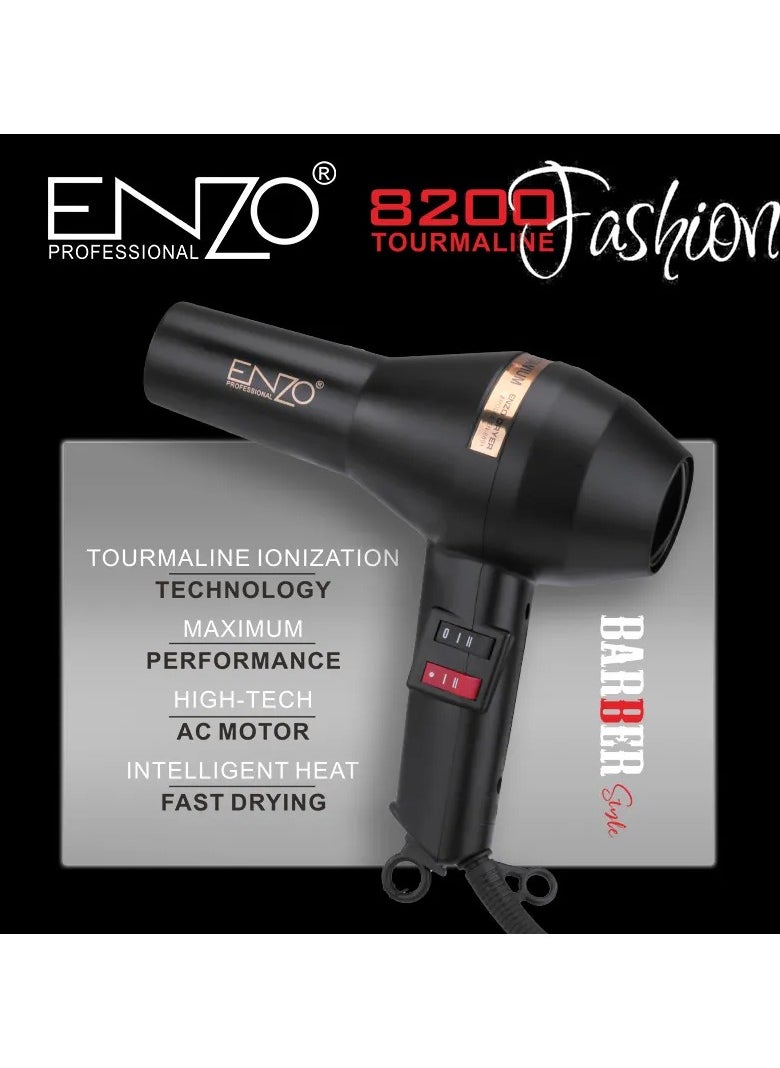 ENZO EN-8891 2024 Professional Salon Hot and Cold Air Hairdryer Negative Ionic Blow Dryer Powerful Hair Dryer