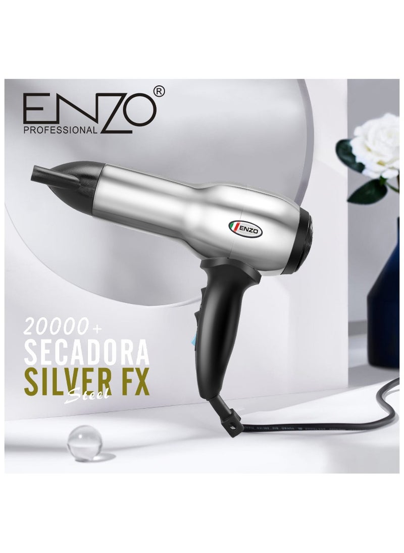 ENZO EN-8225 Professional Hair Dryer – 2200W Ionic Hair Dryer with 3 Heat & 2 Speed Settings, Diffuser Attachmen