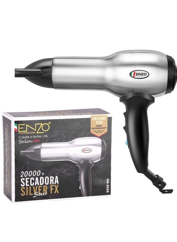 ENZO EN-8225 Professional Hair Dryer – 2200W Ionic Hair Dryer with 3 Heat & 2 Speed Settings, Diffuser Attachmen