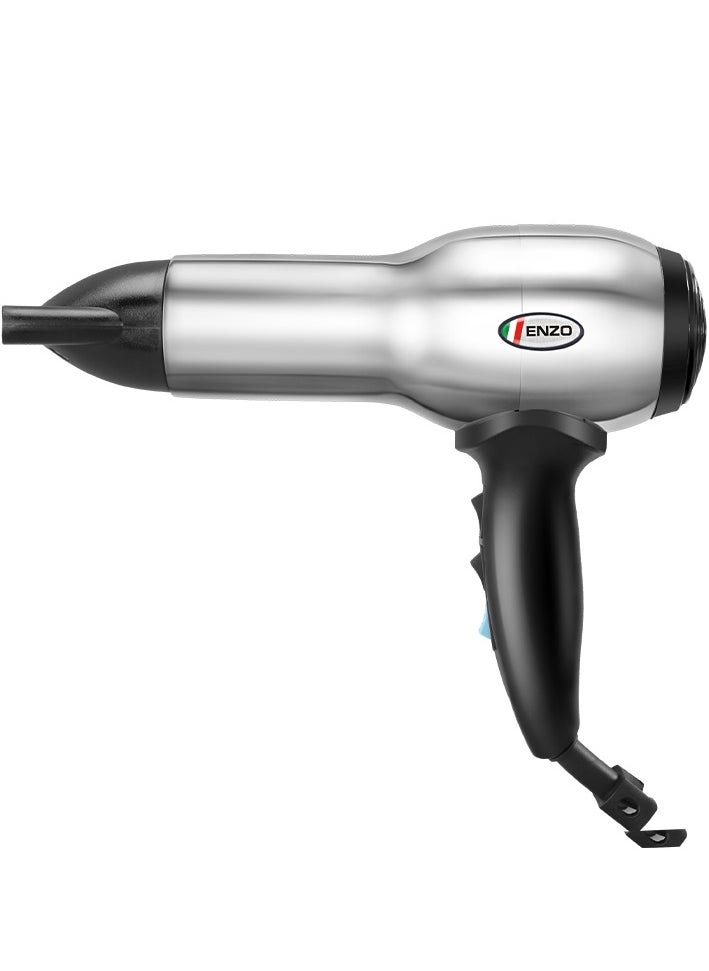 ENZO EN-8225 Professional Hair Dryer – 2200W Ionic Hair Dryer with 3 Heat & 2 Speed Settings, Diffuser Attachmen