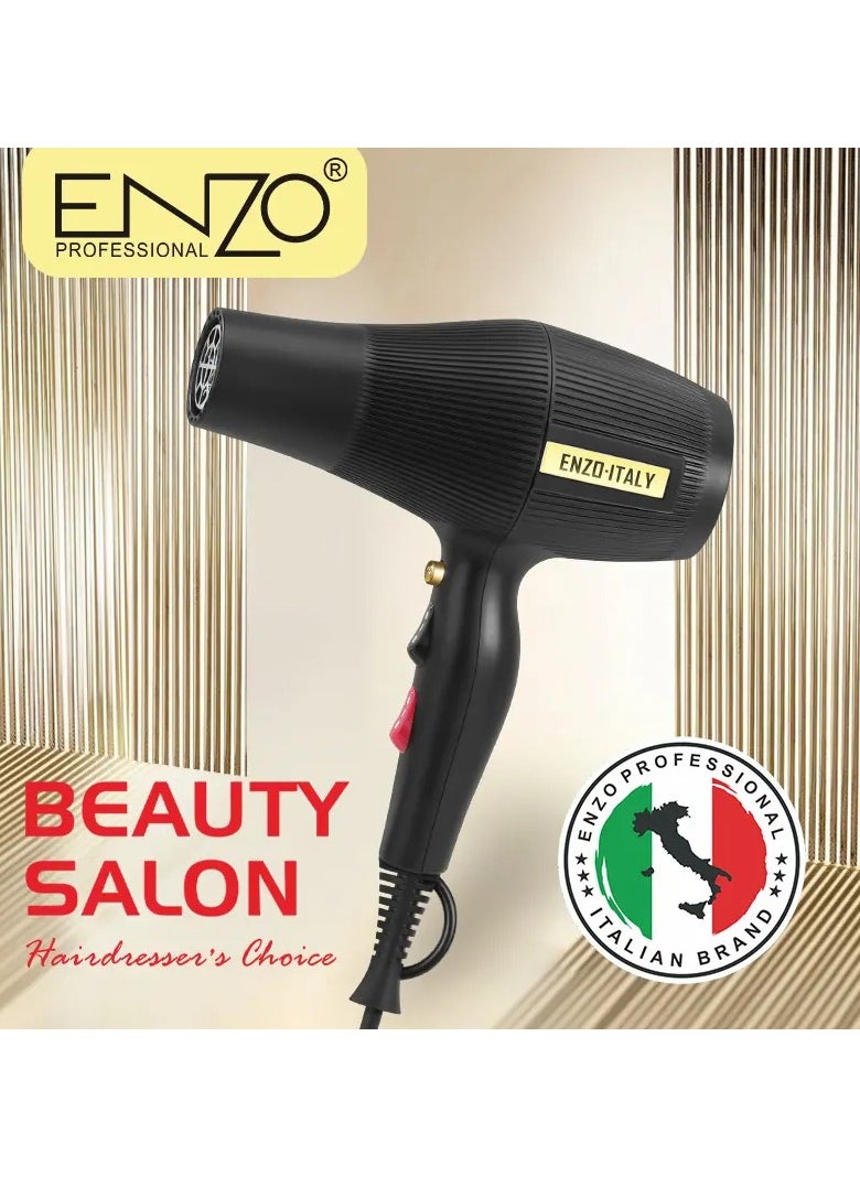 ENZO EN-6040 Portable Temperature Control Negative Ion Travel Hair Dryer Quick Drying for Salon & Travel Use