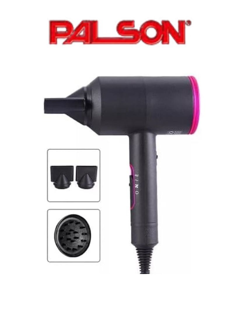 Palson Professional Dryer Digital Ultra-Potent Brushless Motor professional high line personal care, Dimensions-10 x 10 x 25cm (1800 Watts) Pink-Black Color Model- ZYCLON 3000-6 MONTH  Warranty.