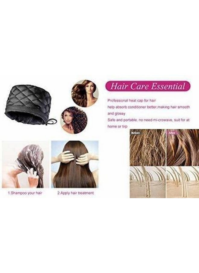 Hair Care Thermal Head Spa Cap Treatment With Beauty Steamer Nourishing Heating Cap, Spa Cap For Hair, Spa Cap (Black)…