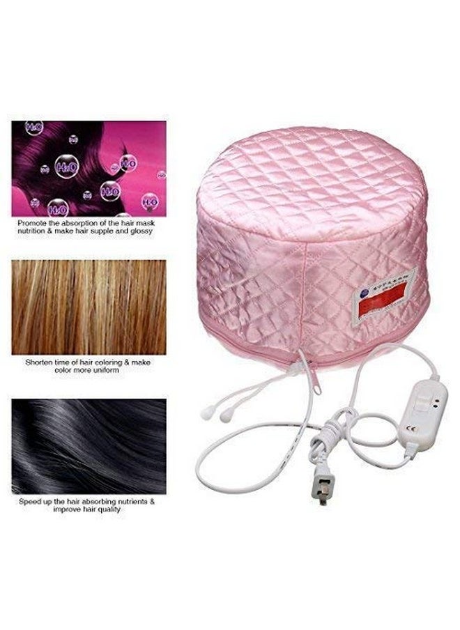 Hair Care Thermal Head Spa Cap Treatment With Beauty Steamer Nourishing Heating Cap, Spa Cap For Hair, Spa Cap Steamer For Women (Pink)