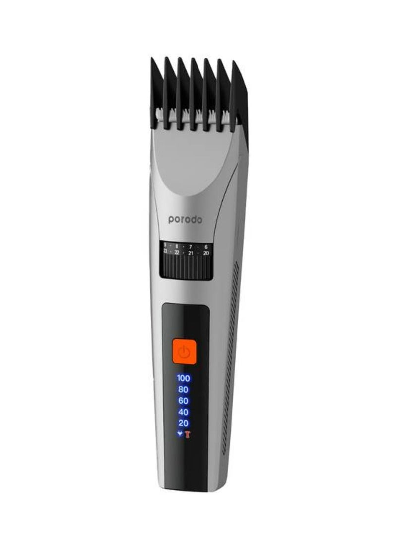 Lifestyle Cordless Hair Clipper with All-in-One Grooming Kit, 1200mAh Battery Capacity, Stainless Steel & Ceramic Blades Material, 90 Minutes Working Time, 120 Minutes Charging Time, Digital Display - Gray