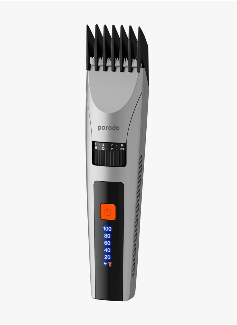 Rechargeable LED display Hair Clipper With Two Cutting Modes 1200mAh_Grey