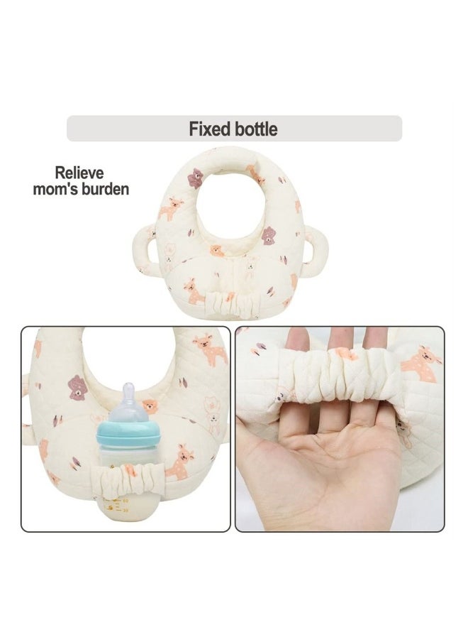 Baby Nursing Pillow Cartoon Baby Bottle Holder Portable Support Pillow for Newborns Baby Breastfeeding Pad Bottle Support Cushion Anti-Spitting Milk Pillow