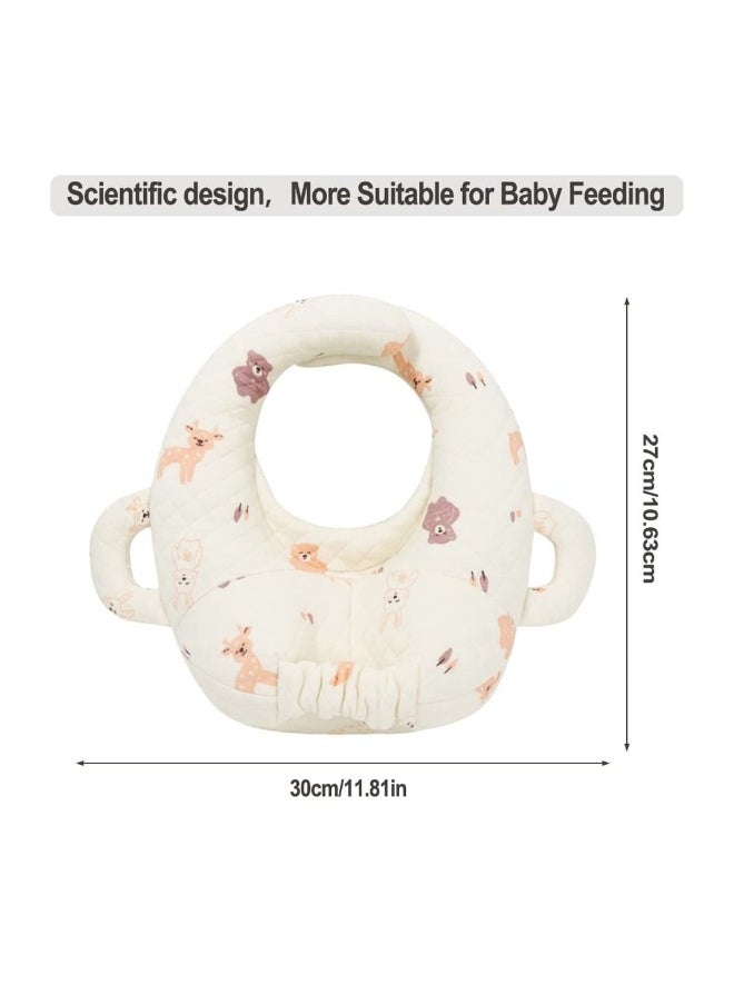 Baby Nursing Pillow Cartoon Baby Bottle Holder Portable Support Pillow for Newborns Baby Breastfeeding Pad Bottle Support Cushion Anti-Spitting Milk Pillow