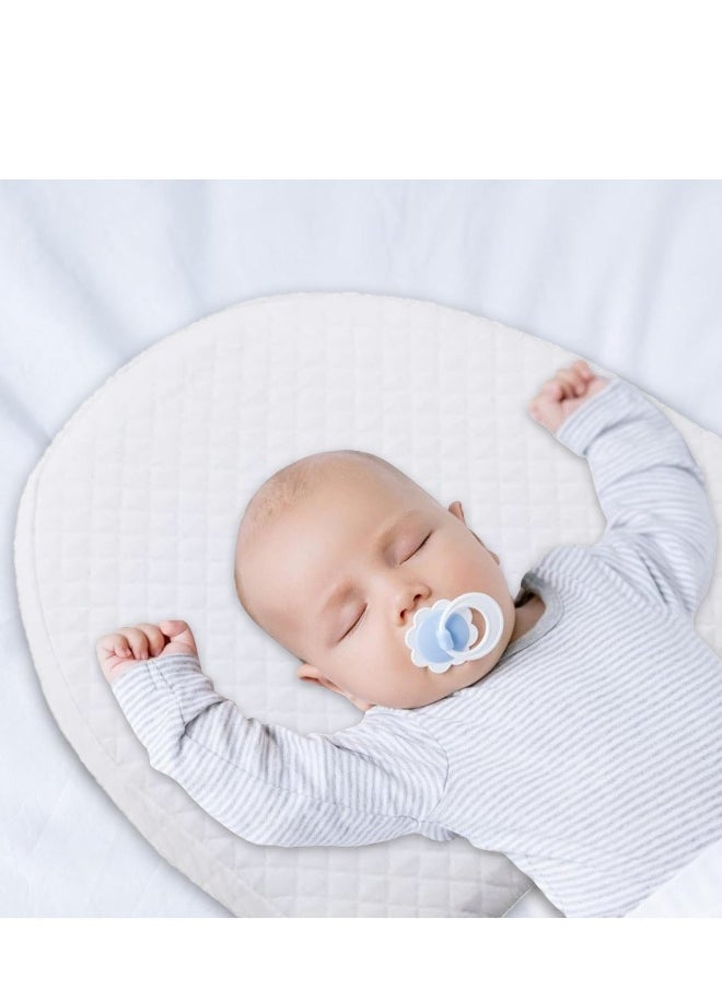 Baby Crib Memory Foam Sleeping Wedge Nursery Pillow Infant Sleep Positioner Baby Crib Inclines Mattress with Removal Waterproof Cotton Cover Reduce Colic Acid Reflux White