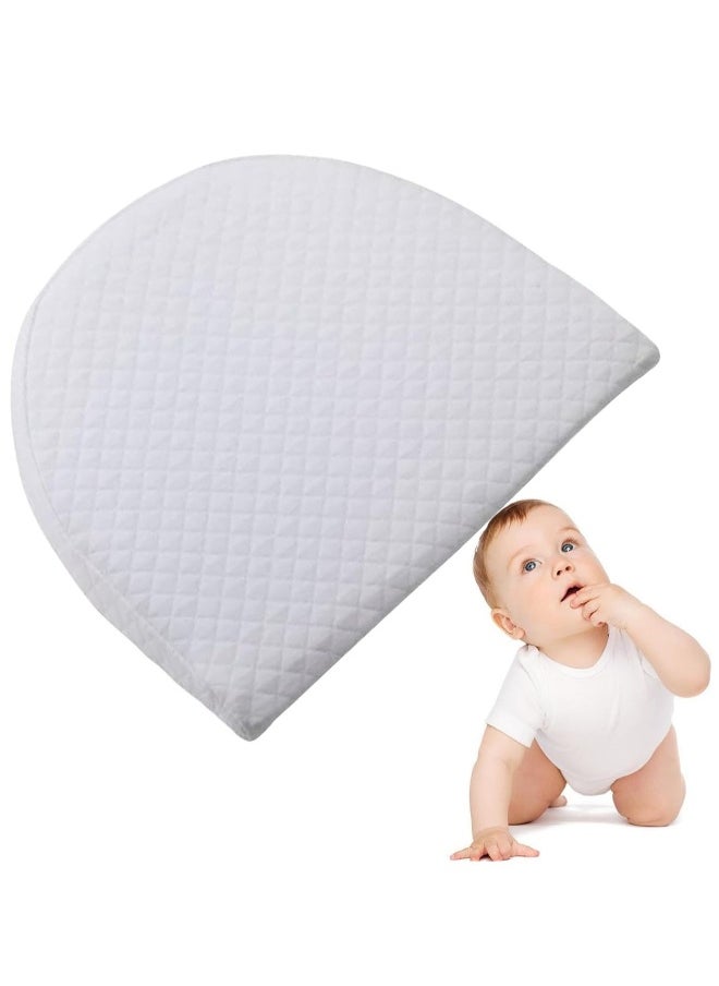 Baby Crib Memory Foam Sleeping Wedge Nursery Pillow Infant Sleep Positioner Baby Crib Inclines Mattress with Removal Waterproof Cotton Cover Reduce Colic Acid Reflux White