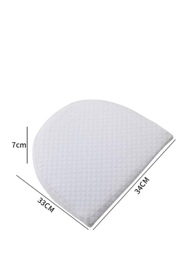 Baby Crib Memory Foam Sleeping Wedge Nursery Pillow Infant Sleep Positioner Baby Crib Inclines Mattress with Removal Waterproof Cotton Cover Reduce Colic Acid Reflux White